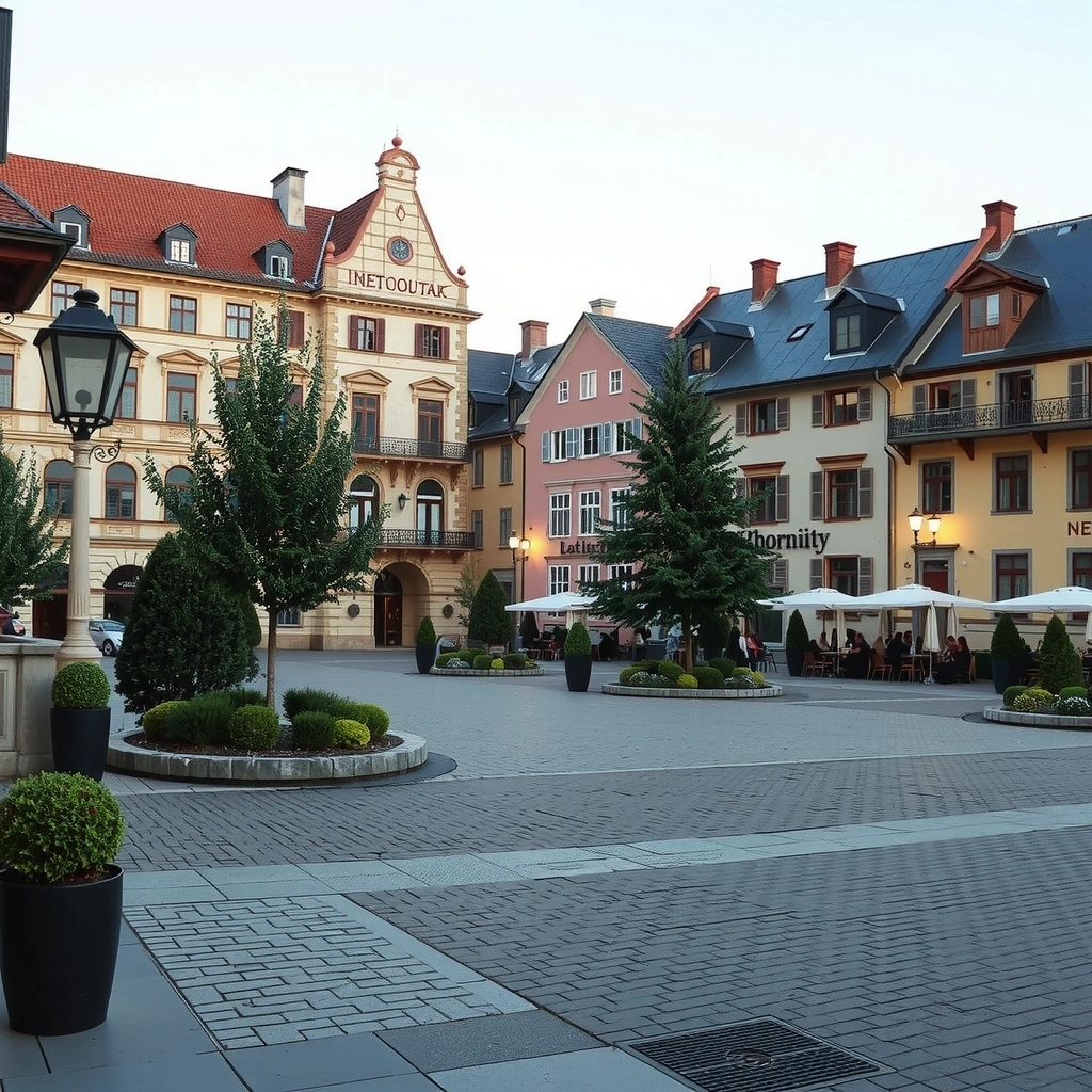 Künstlerische Ansicht Rathausplatz